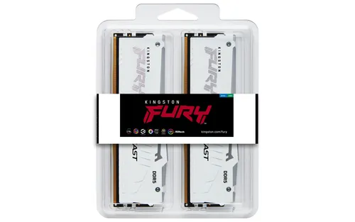 Kingston Technology FURY Beast 32GB 6000MT/s DDR5 CL30 DIMM (Kit de 2) White RGB EXPO