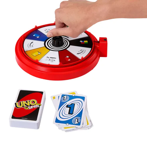 Mattel Games UNO Spin Card Game for Kid, Adult & Family Nights, Classic Play with Spinner