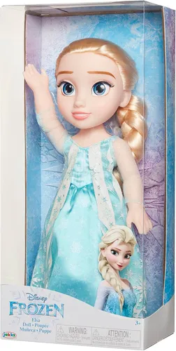 Disney Frozen Elsa Pop met door de film geïnspireerde ijzigblauwe outfit, blauwe schoenen en lang gevlochten kapsel - ongeveer 14 inches groot, voor meisjes vanaf 3 jaar