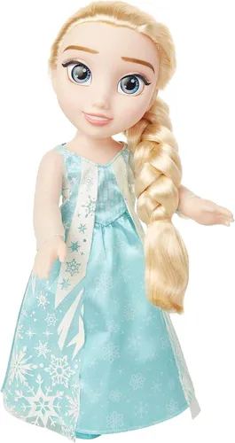 Disney Frozen Elsa Pop met door de film geïnspireerde ijzigblauwe outfit, blauwe schoenen en lang gevlochten kapsel - ongeveer 14 inches groot, voor meisjes vanaf 3 jaar