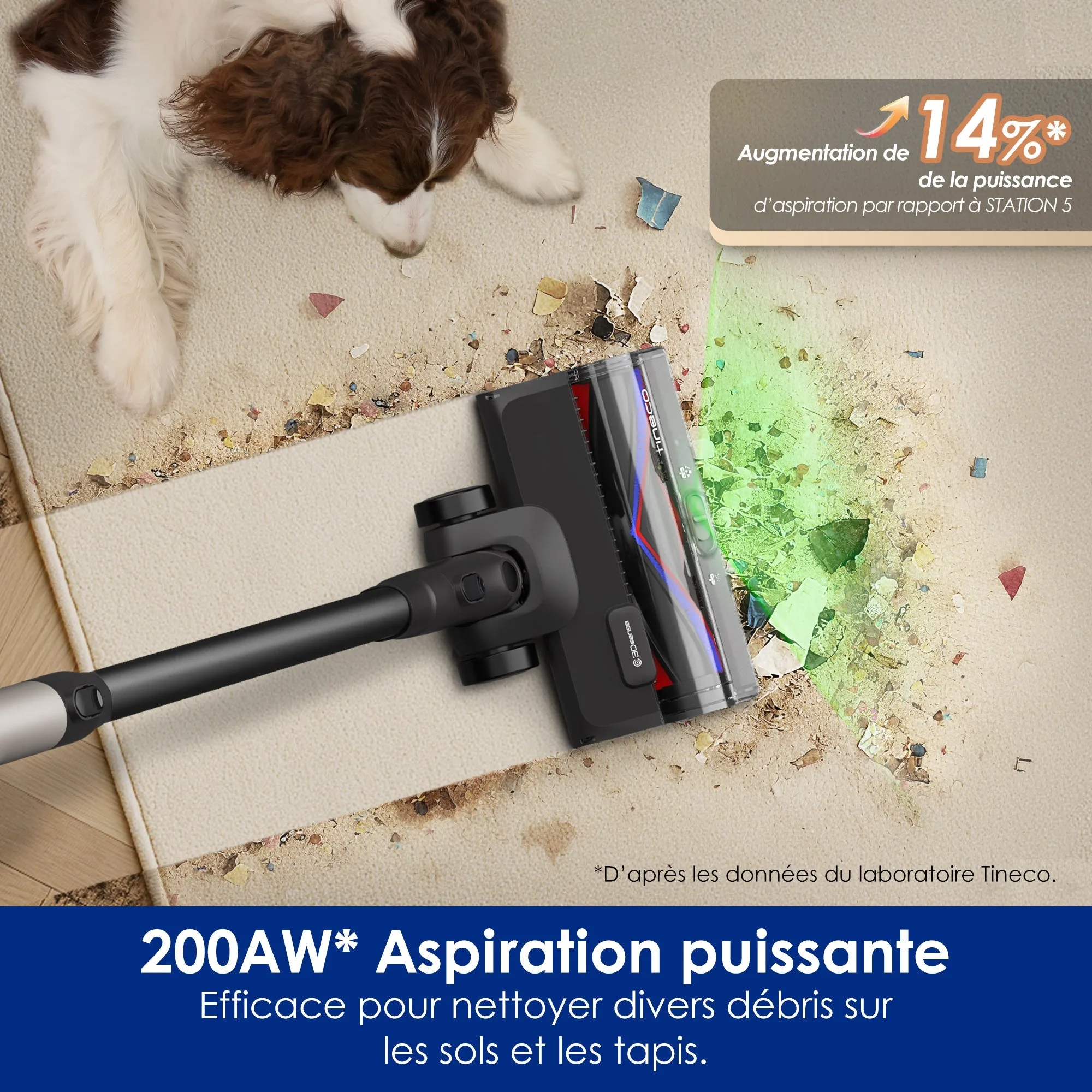 Tineco Pure One Station 5 Pro Aspirateur Balai sans Fil avec Base