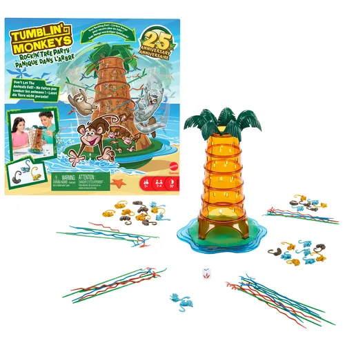 Mattel Games Tumblin’ Monkeys Rockin’ Tree Party Game for Kids, Family & Game Nights