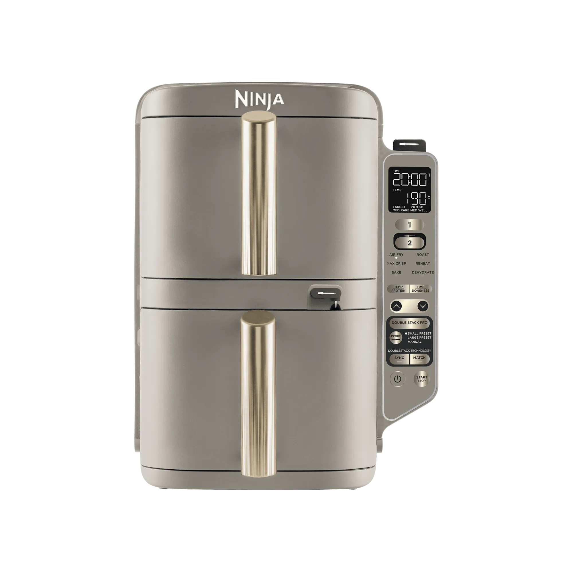 Air Fryer Ninja DoubleStack XL, verticale, thermosonde intelligente, 9.5L, 6-en-1 Beige/Or
