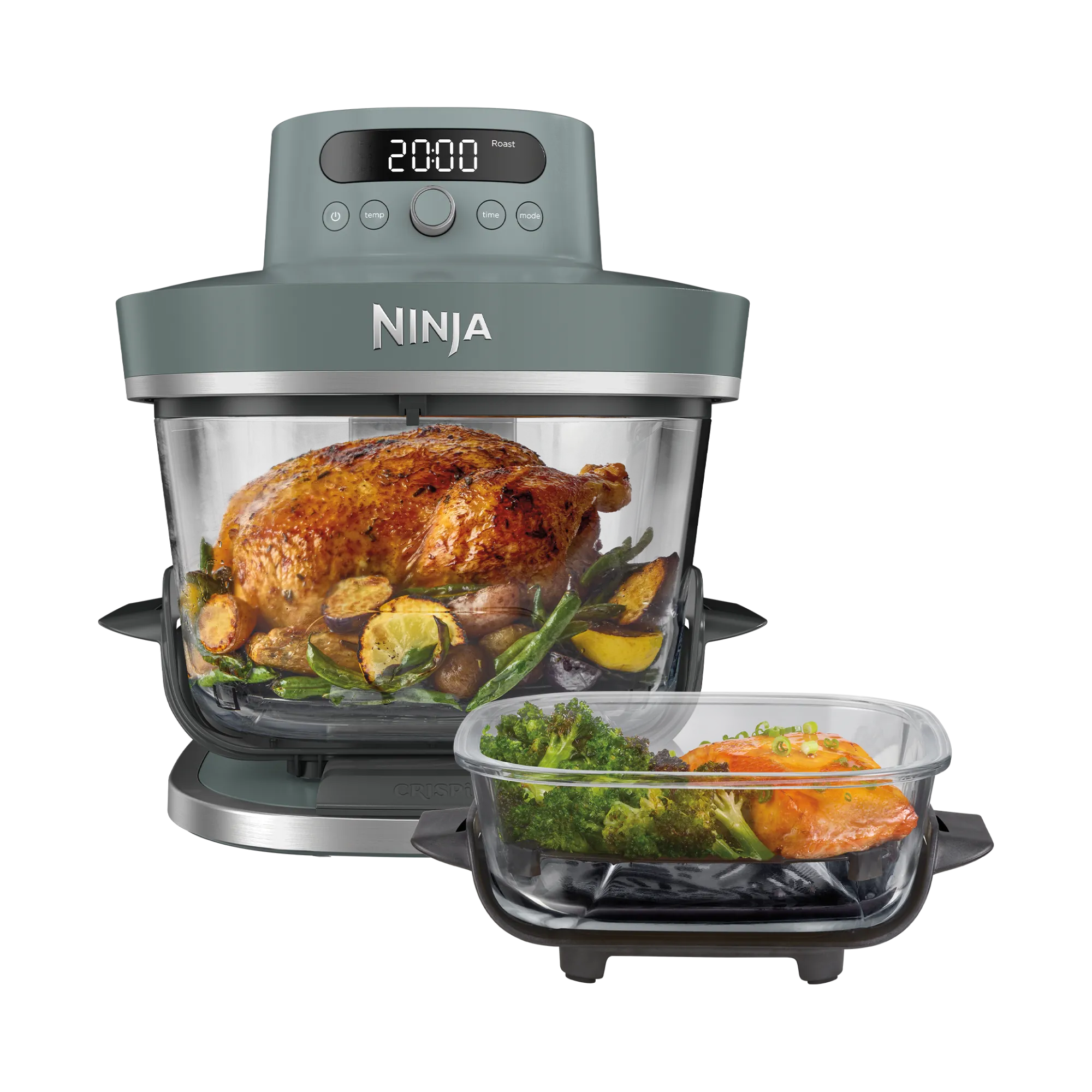 Air Fryer en verre Crispi Pro, 7-en-1 Bleu Gris