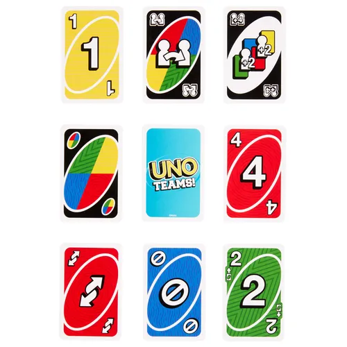 Mattel Games UNO Teams Card Game for Family Nights, Game Nights, Travel, Camping & Parties