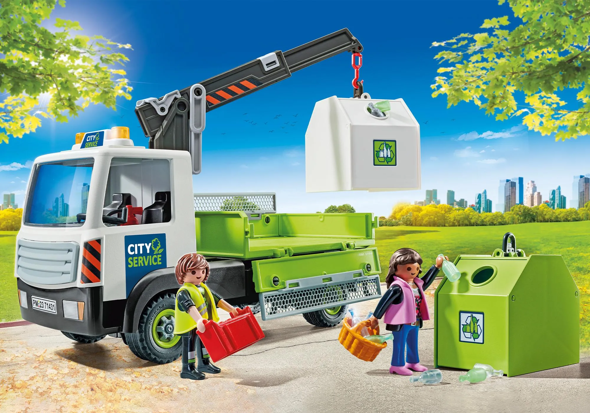 Playmobil 71431 Camion-grue de recyclage de verre