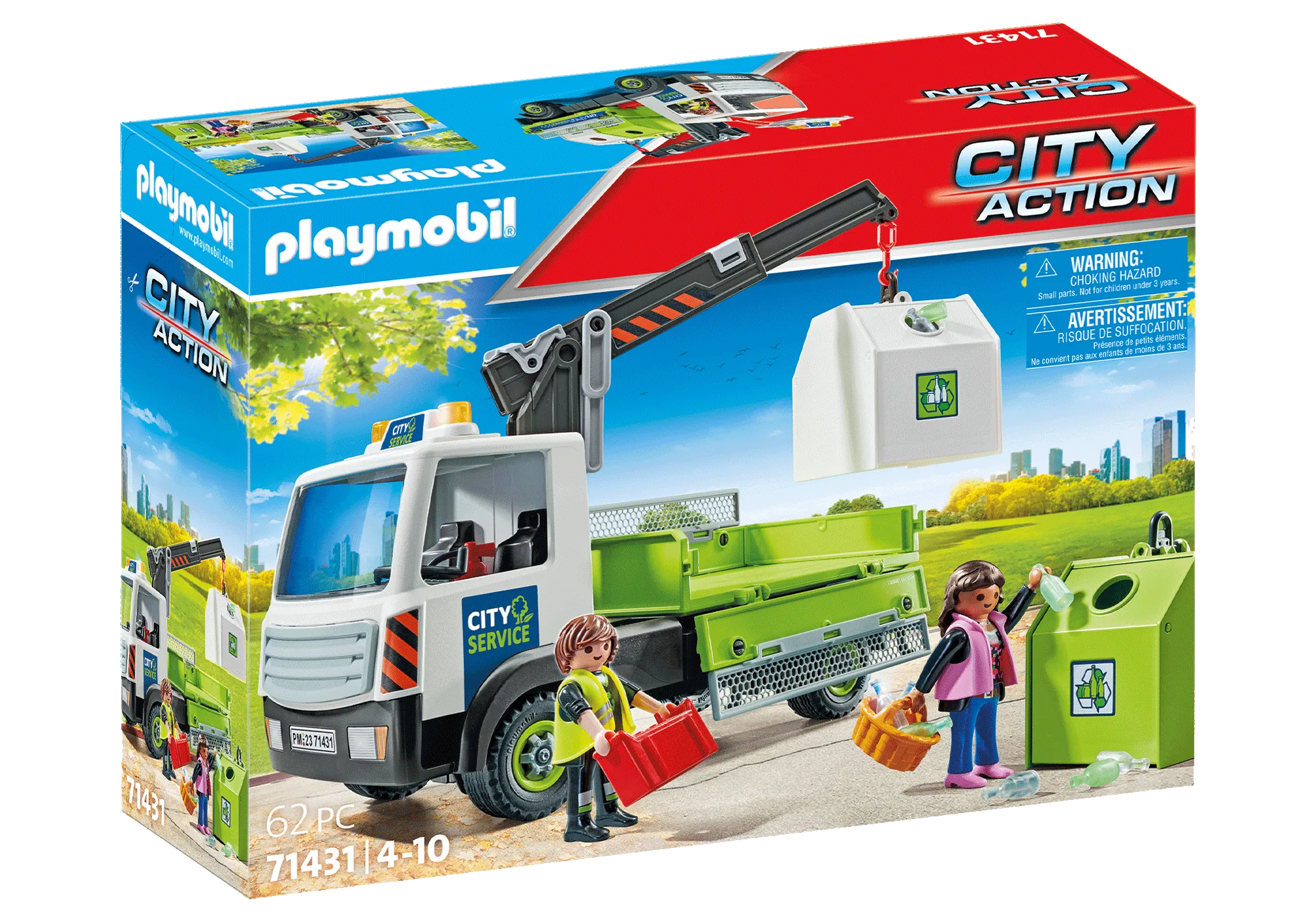 Playmobil 71431 Camion-grue de recyclage de verre