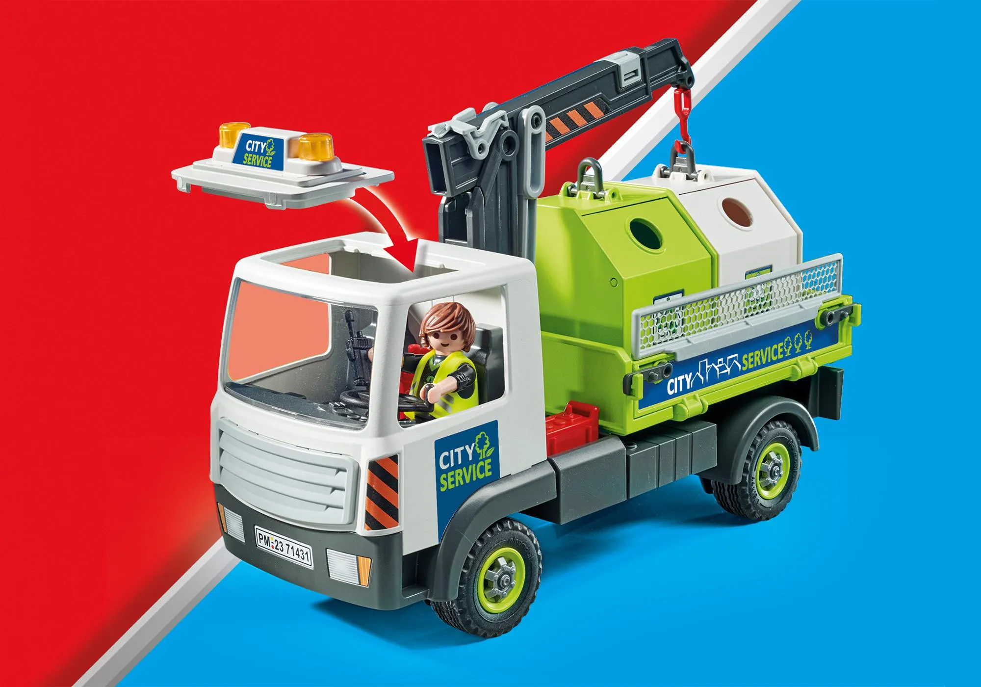 Playmobil 71431 Camion-grue de recyclage de verre