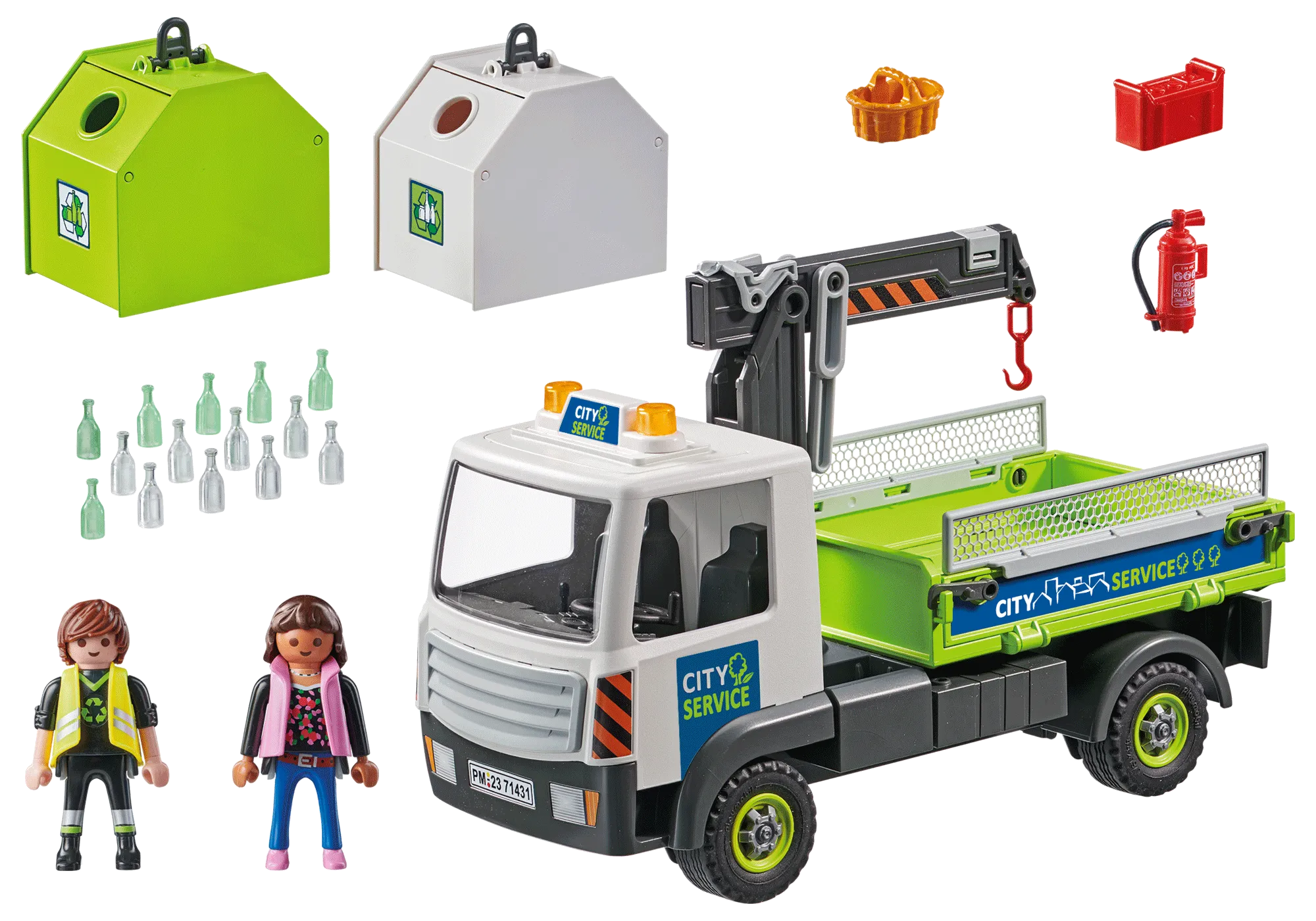 Playmobil 71431 Camion-grue de recyclage de verre