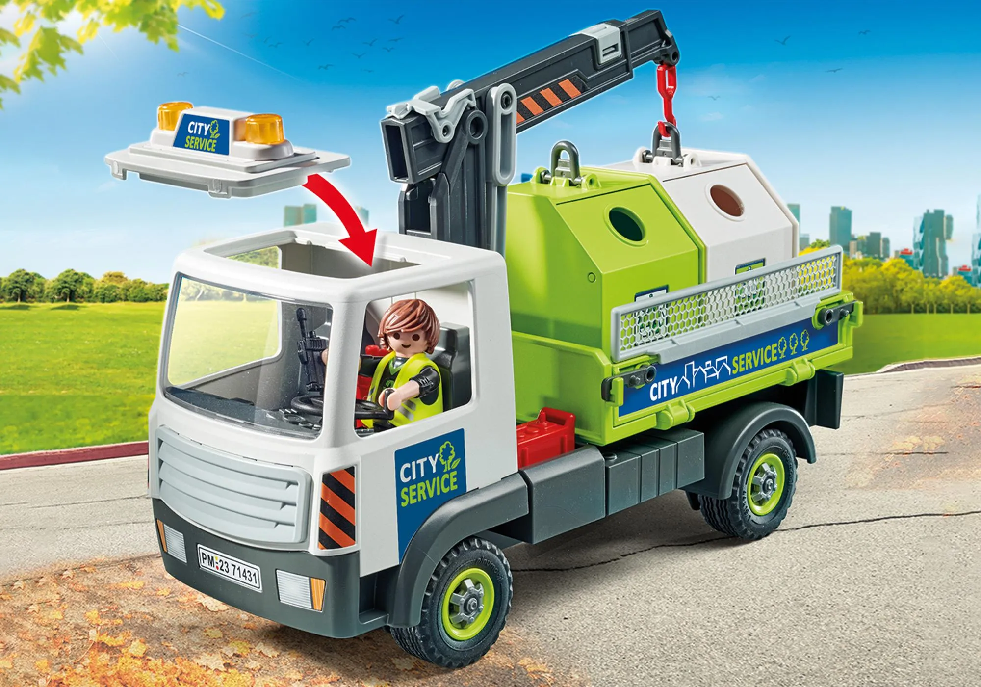 Playmobil 71431 Camion-grue de recyclage de verre