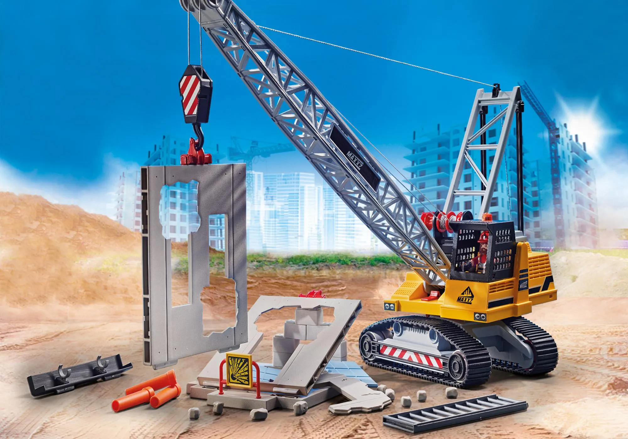 Playmobil 70442 Dragline avec mur de construction