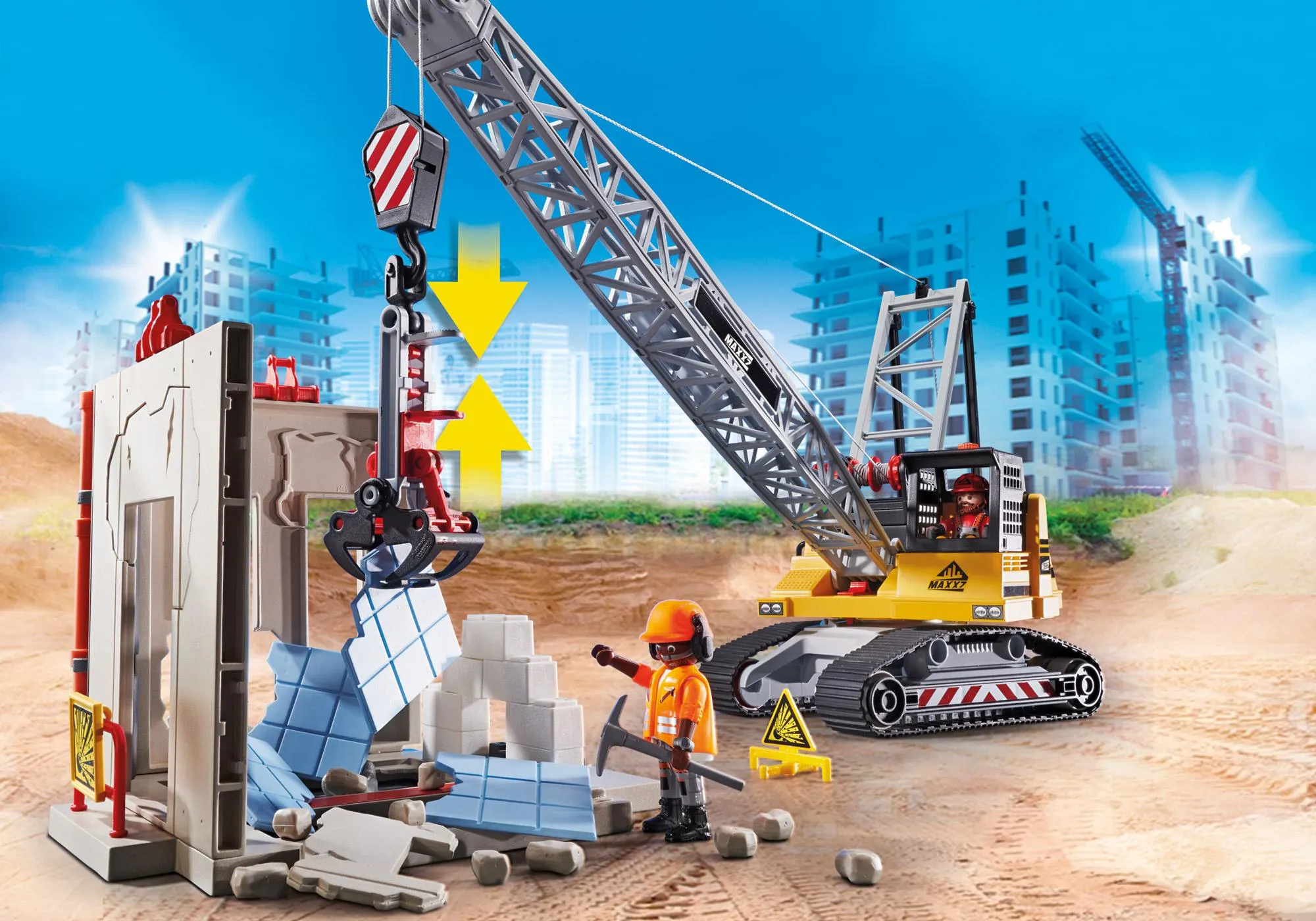 Playmobil 70442 Dragline avec mur de construction