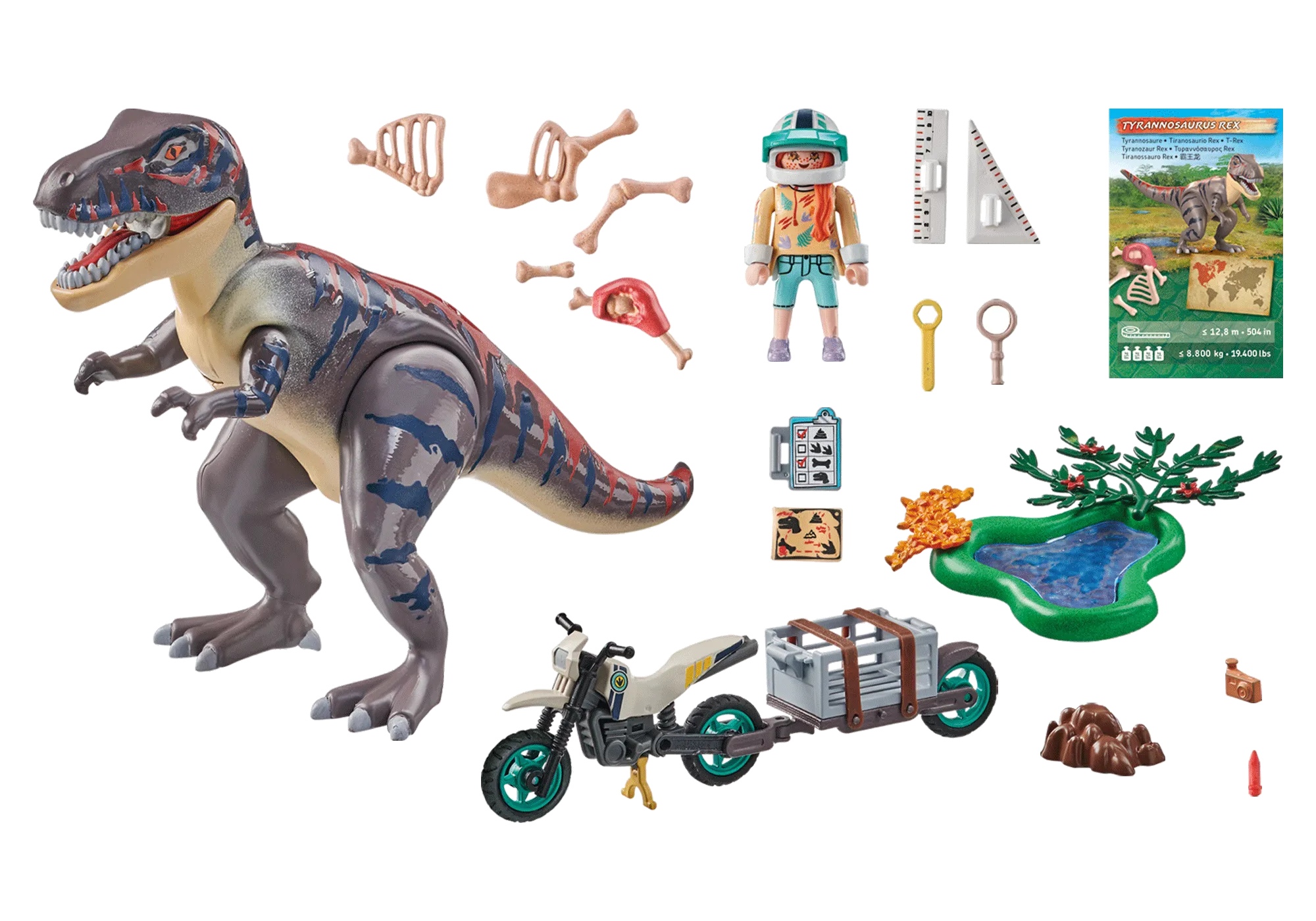 Playmobil 71524 Explorateur avec moto et tyrannosaure