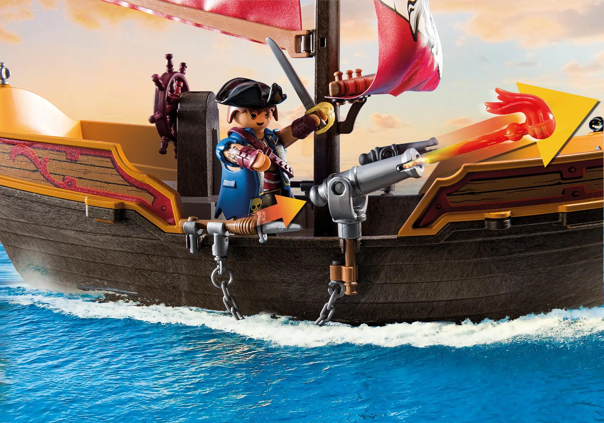 Playmobil 71418 Chaloupe avec 2 pirates et canons