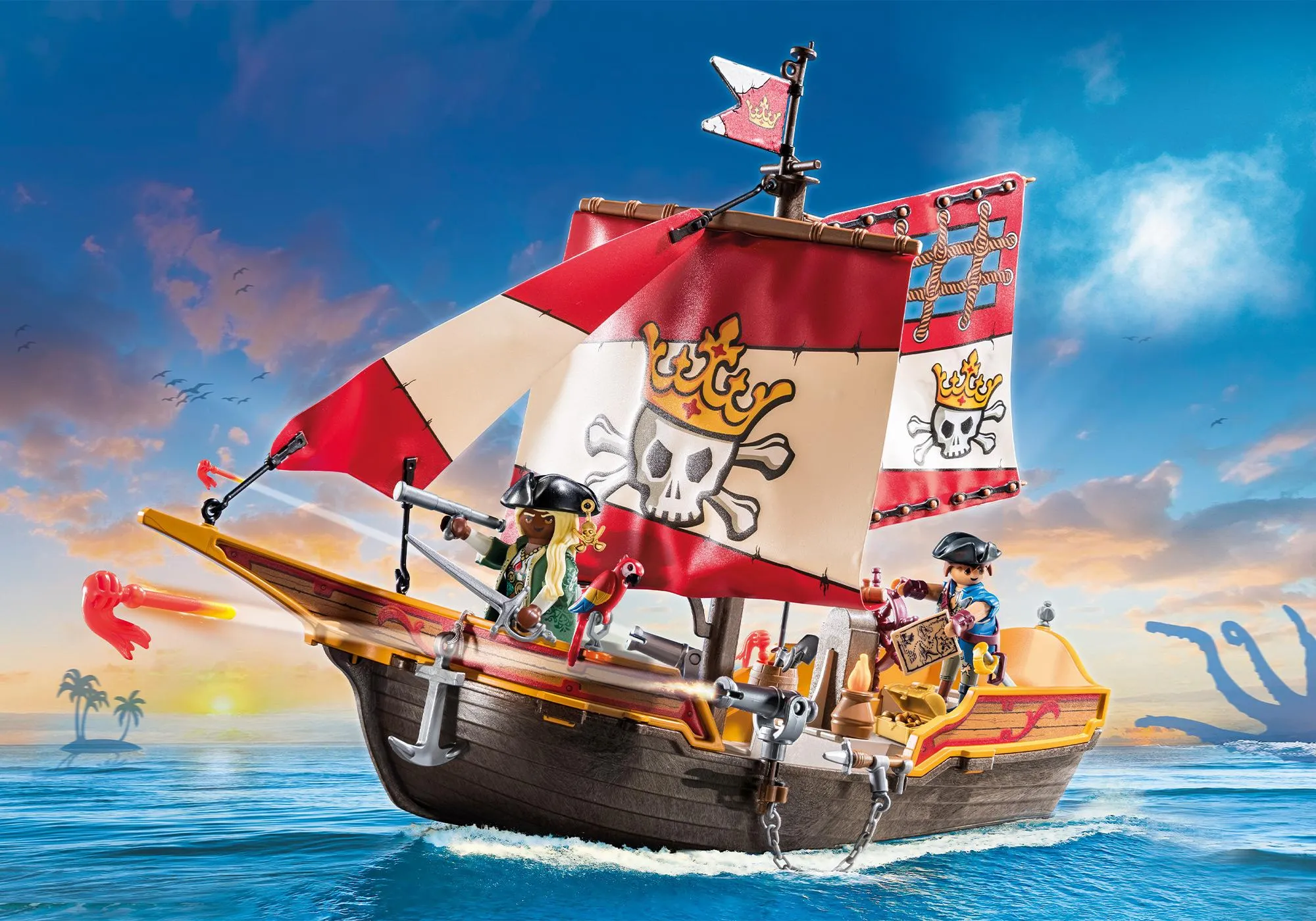 Playmobil 71418 Chaloupe avec 2 pirates et canons