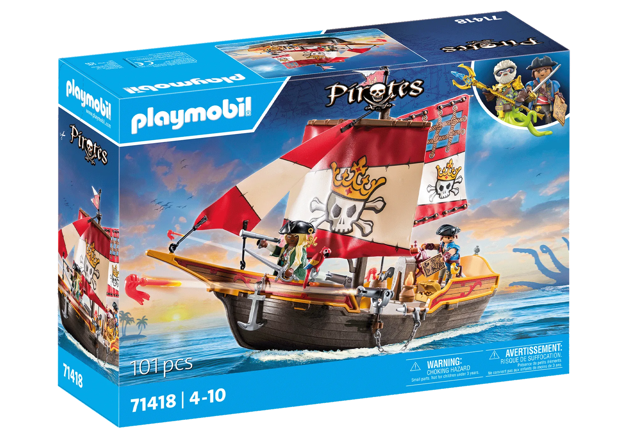 Playmobil 71418 Chaloupe avec 2 pirates et canons