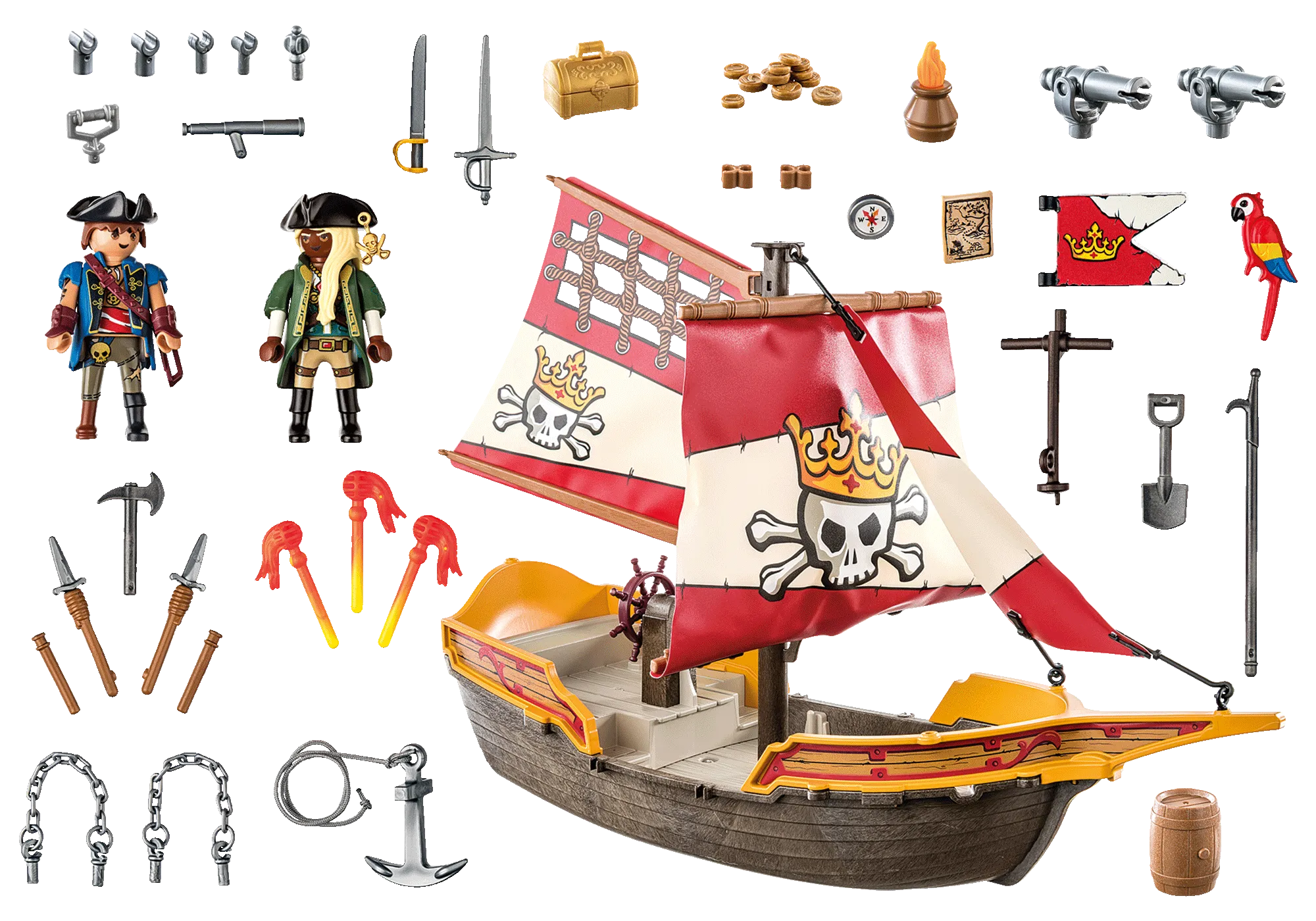 Playmobil 71418 Chaloupe avec 2 pirates et canons