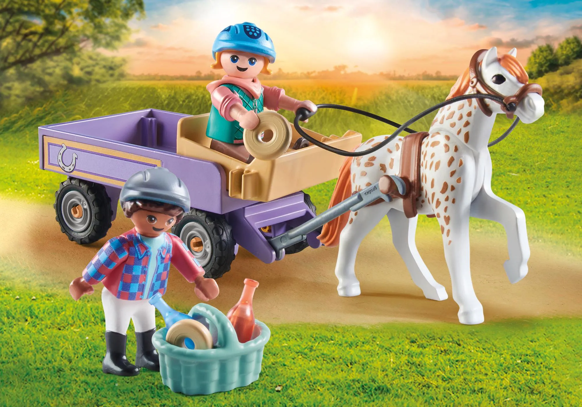 Playmobil 71496 Enfants avec calèche et poney