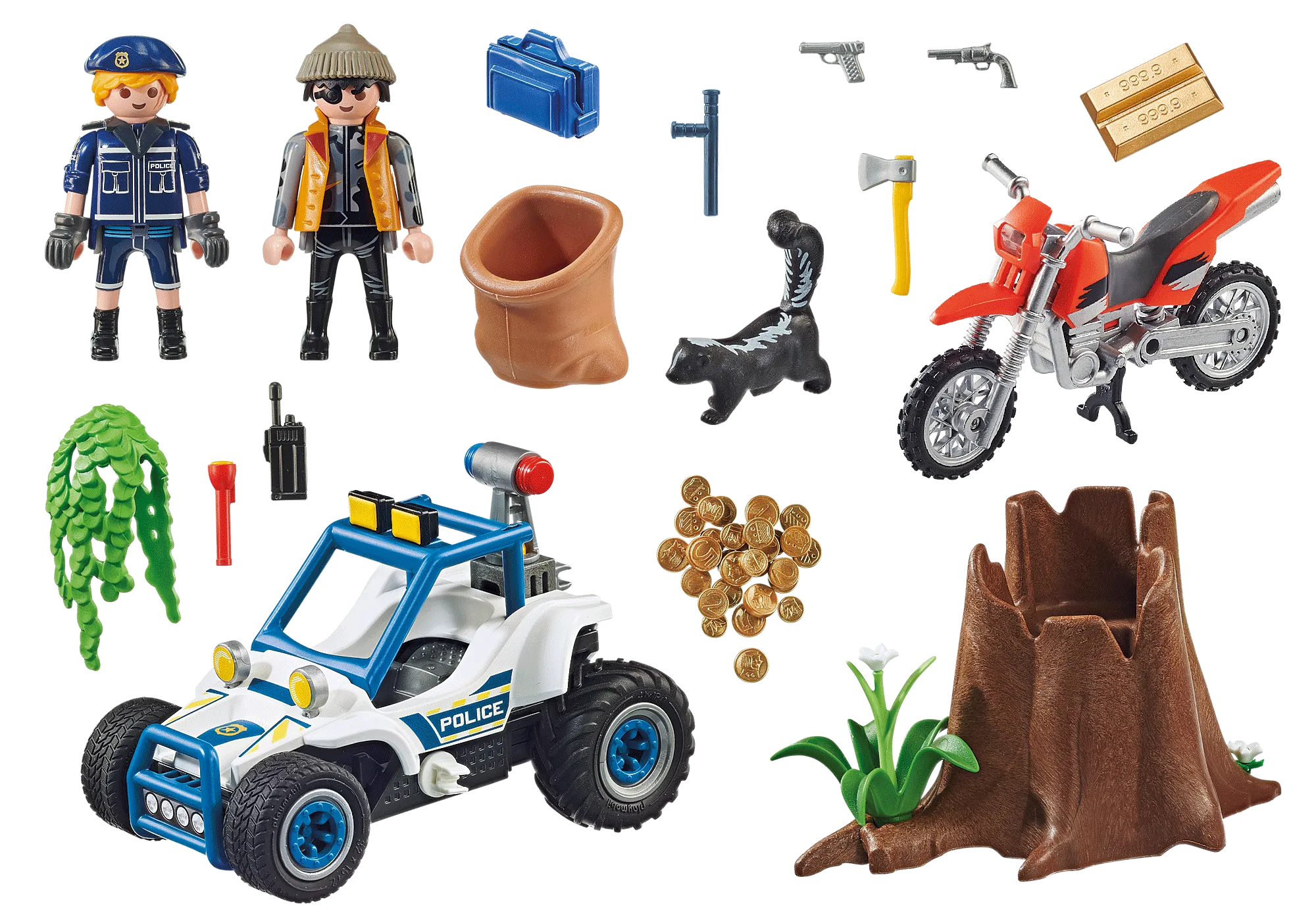 Playmobil 70570 Policier avec voiturette et voleur à moto