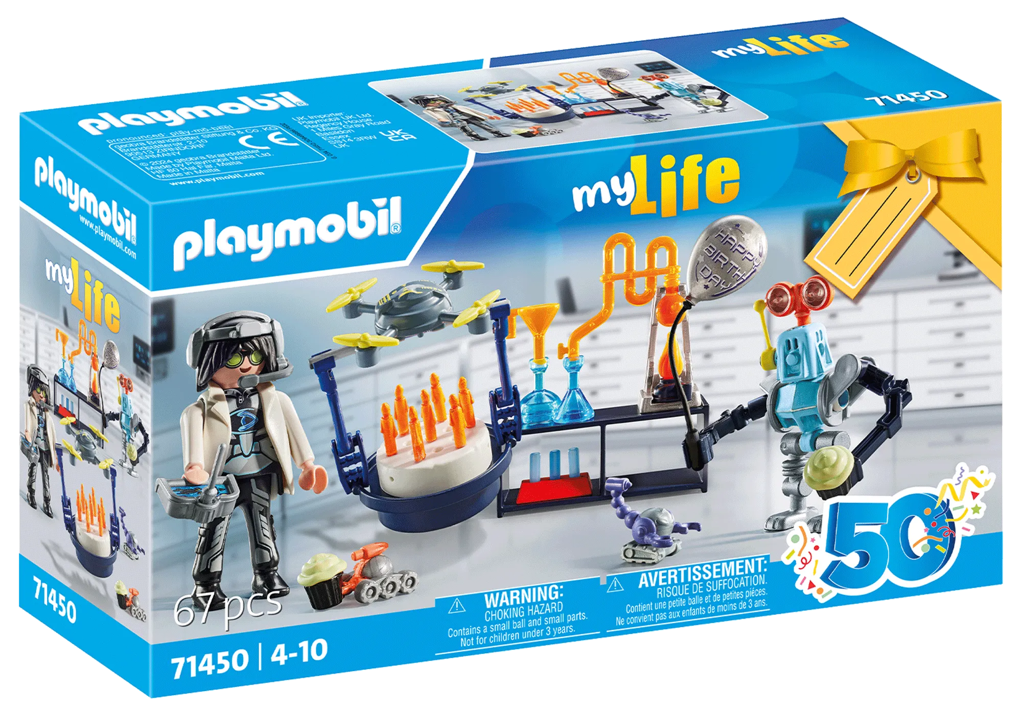 Playmobil 71450 Set cadeau : Chercheur avec robots