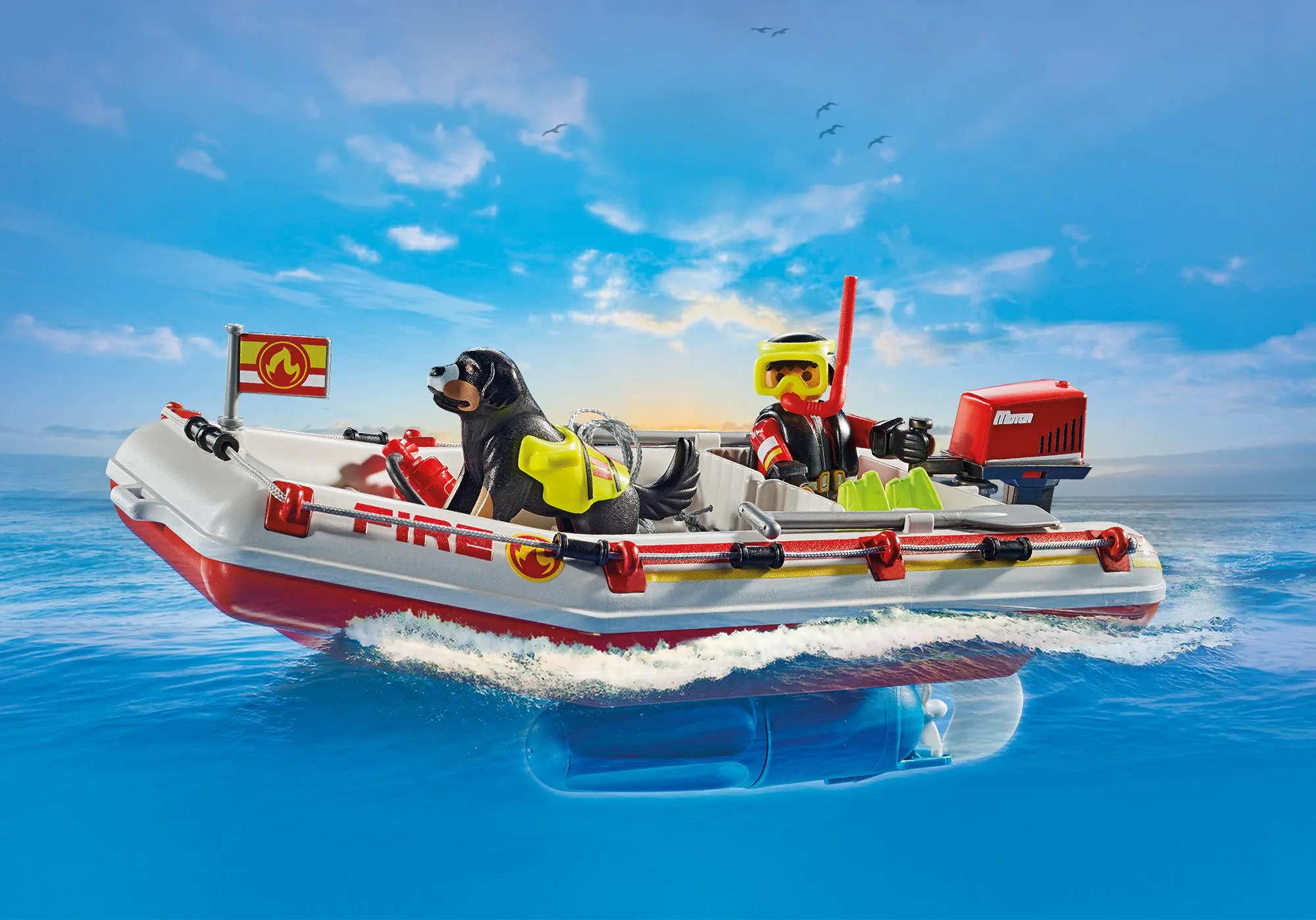 Playmobil 71464 Bateau de pompier et scooter des mers