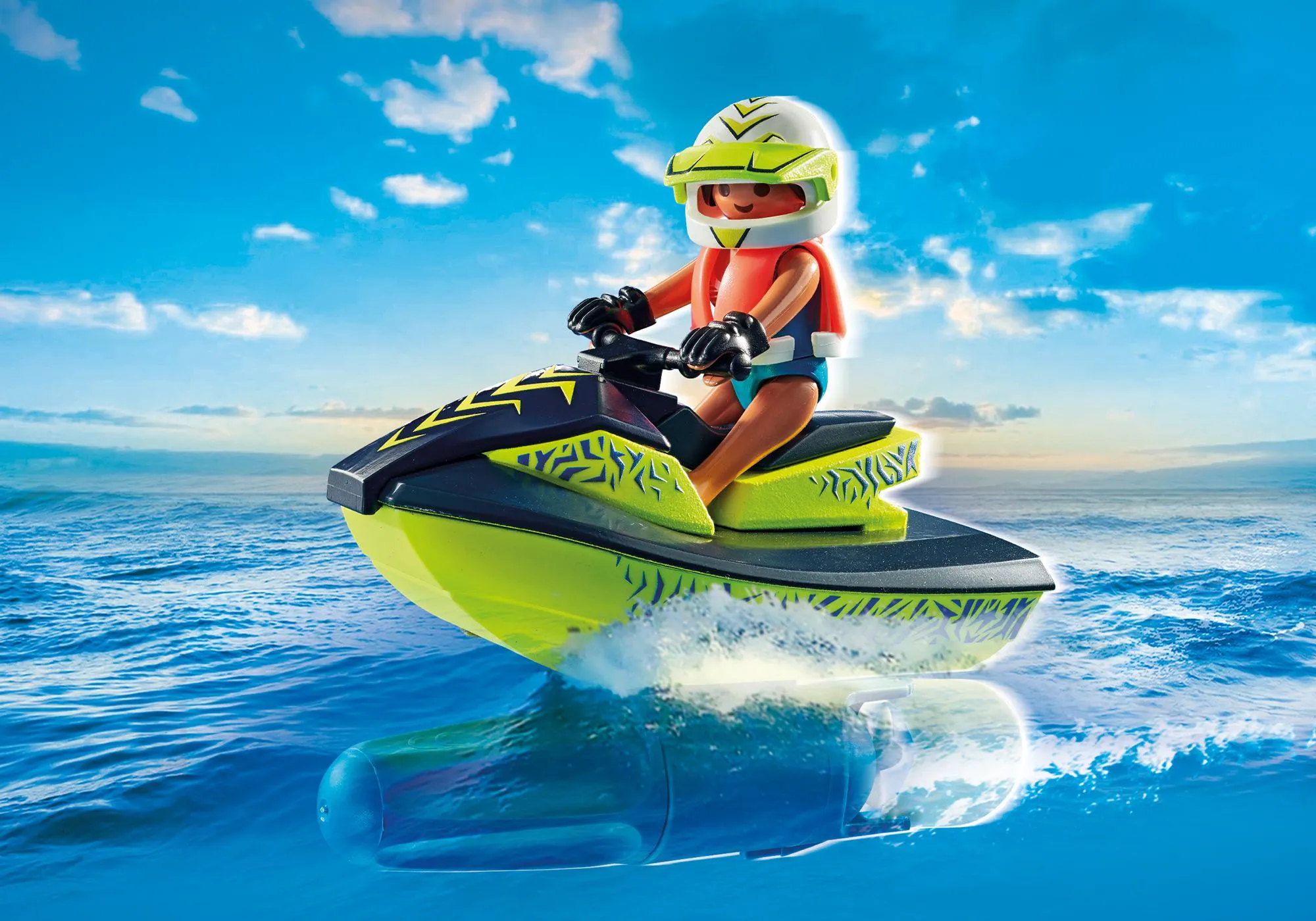 Playmobil 71464 Bateau de pompier et scooter des mers
