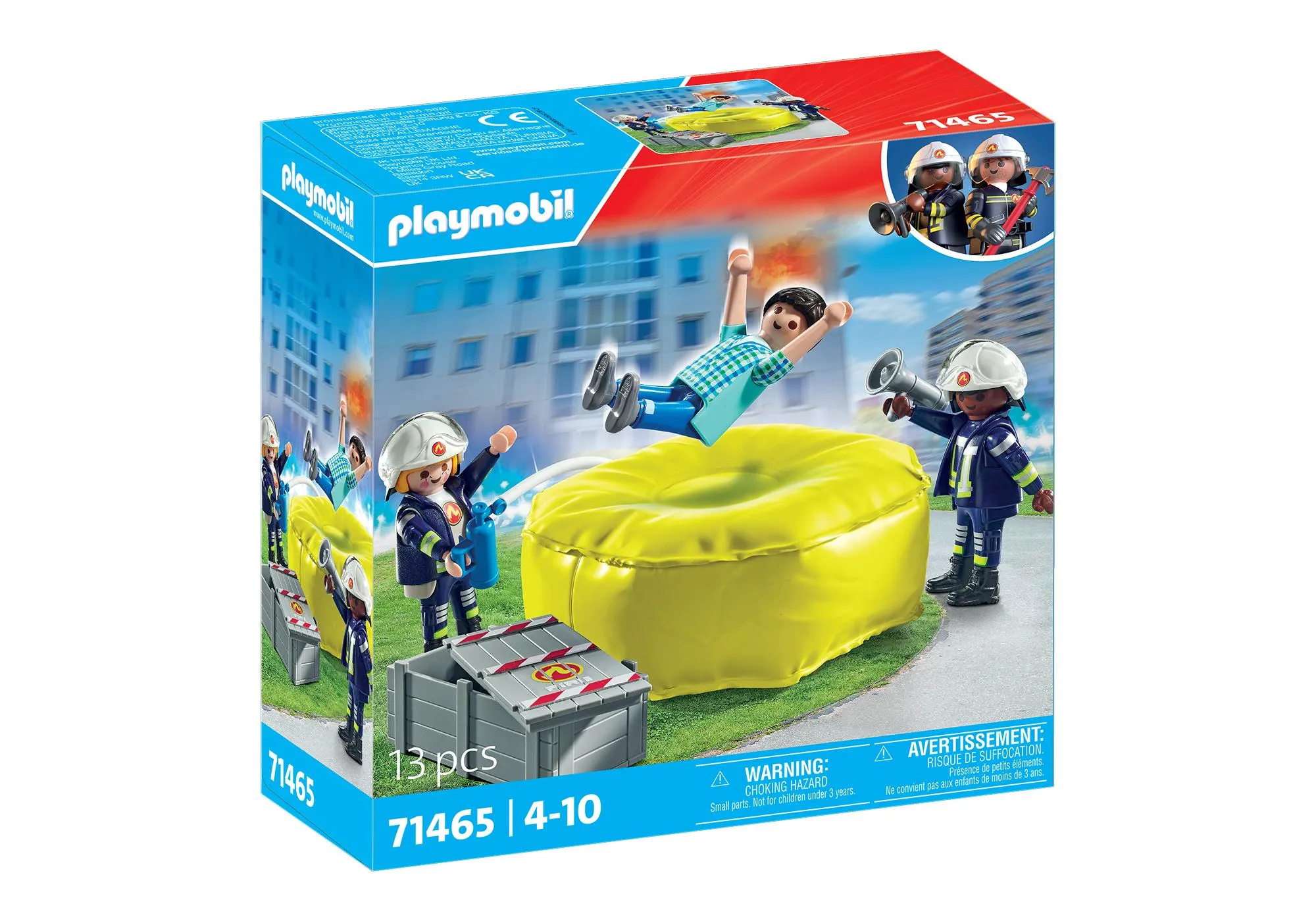 Playmobil 71465 Pompiers avec coussin de sauvetage