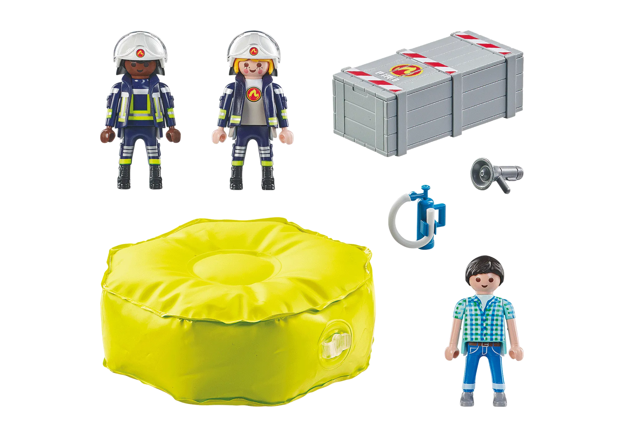 Playmobil 71465 Pompiers avec coussin de sauvetage