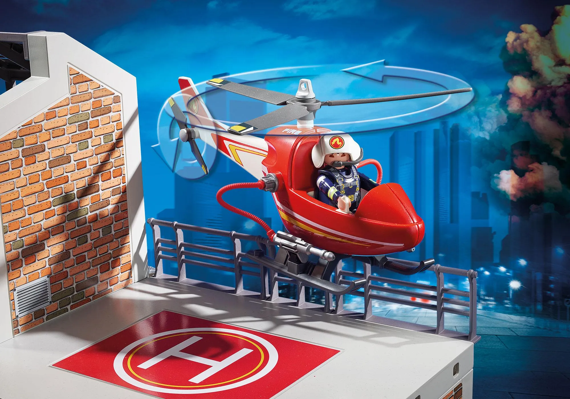 Playmobil 9462 Caserne de pompiers avec hélicoptère