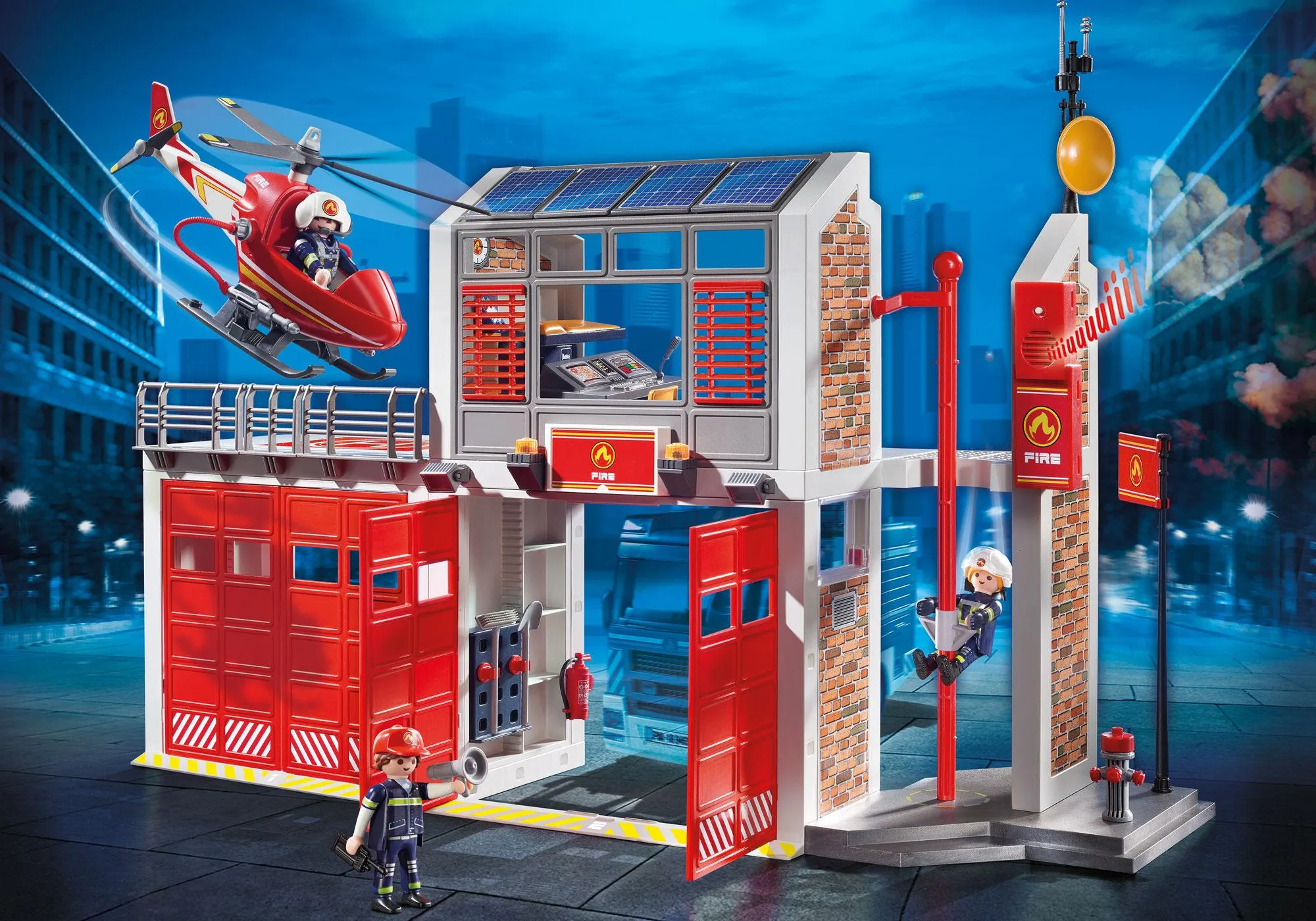 Playmobil 9462 Caserne de pompiers avec hélicoptère
