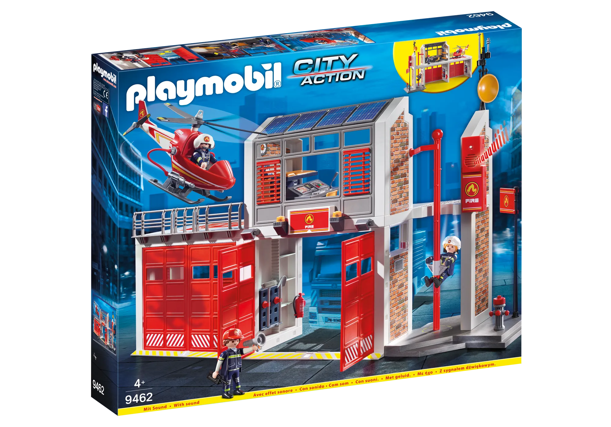 Playmobil 9462 Caserne de pompiers avec hélicoptère
