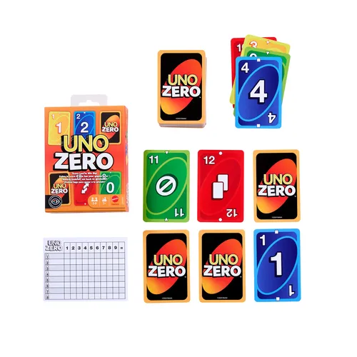 Mattel Games -UNO Zero-jeu de cartes avec carnet de scores