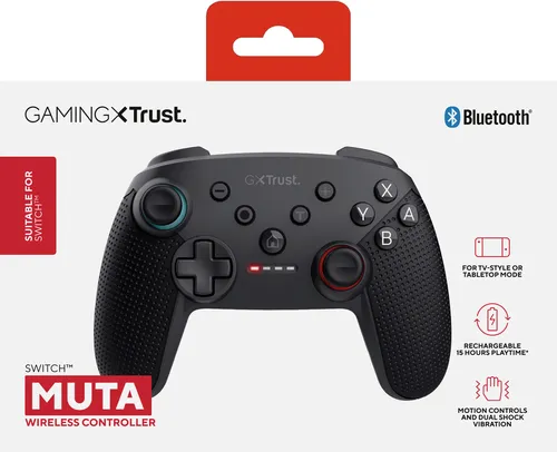 Trust GXT 1246 MUTA Schwarz Bluetooth Gamepad Analog / Digital Nintendo Switch, Nintendo Switch Lite, Nintendo Switch OLED