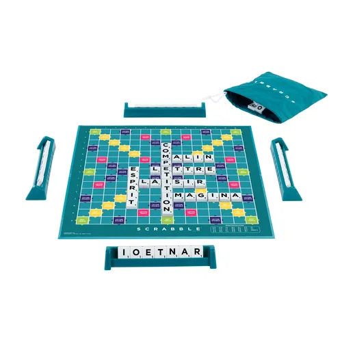 Mattel Games Scrabble Board Game, Classic Family Word Game with Two Ways to Play for 2-4 Players, French Edition