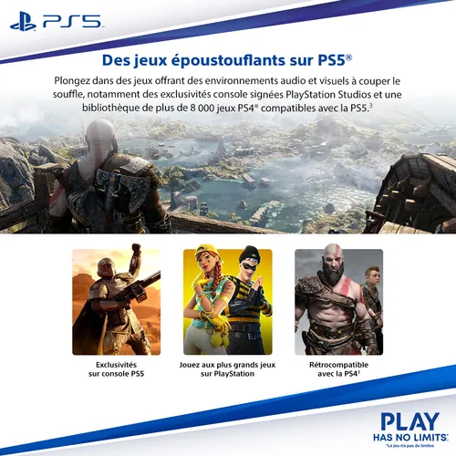 Sony Interactive Entertainment PlayStation 5 1 To Wifi Noir, Blanc