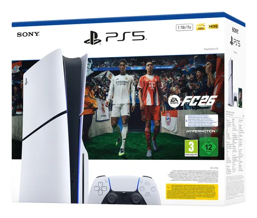 Sony Interactive Entertainment PlayStation 5 + EA Sports FC 26 Bundle 1 To Wifi Noir, Blanc