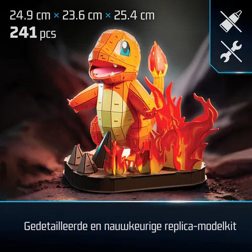 4D Build , Pokémon Charmander, Kit di Modellismo 3D, Puzzle per Adulti, 241 pezzi, dai 12 Anni in su