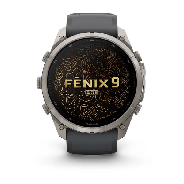 Garmin fēnix 9 Pro 51mm Titanium avec bracelet en silicone graphite/noir