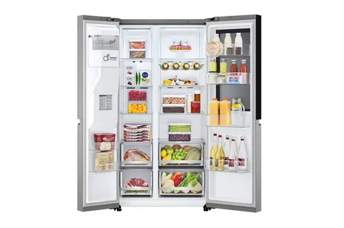 LG InstaView GSGV80PYLD side-by-side refrigerator Freestanding 635 L Silver