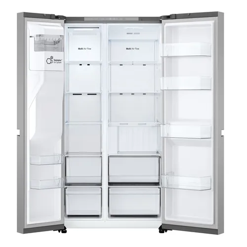 LG GSLC40PYPE Frigo Syde-by-Side, Classe E, 638L, Porte piatte, Dispenser con allaccio, Linear Cooling, Prime Silver