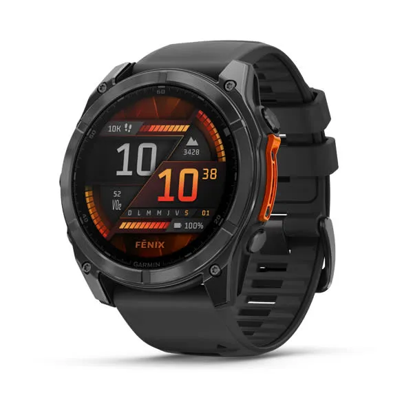 Garmin fēnix 8 51 mm, AMOLED Acier Gray avec bracelet en silicone noir