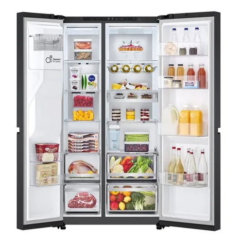 LG GSLE91EVAC side-by-side refrigerator Freestanding 628 L Black