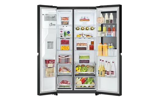 LG InstaView GSGV80EPLD side-by-side refrigerator Freestanding 635 L Black, Graphite