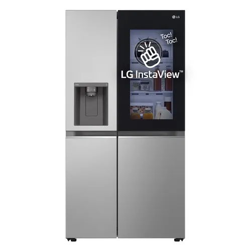LG InstaView GSGV81PYLL Side-by-Side Kühlkombination Freistehend 635 l Silber