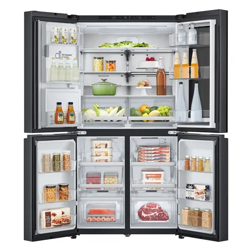 LG InstaView GMG960EVJE side-by-side refrigerator Freestanding 638 L Black
