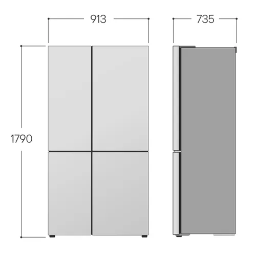 LG GSLC41PYPE Side-by-Side Kühlkombination Freistehend 641 l Silber