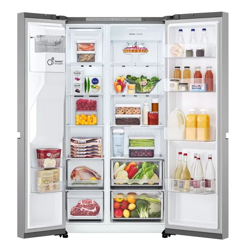 LG GSLC41PYPE Side-by-Side Kühlkombination Freistehend 641 l Silber
