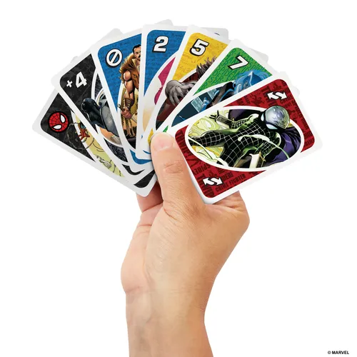 Mattel Games UNO The Amazing Spider-Man Card Game for Kids, Adults & Family Night Inspired by Marvel Comic Book Series