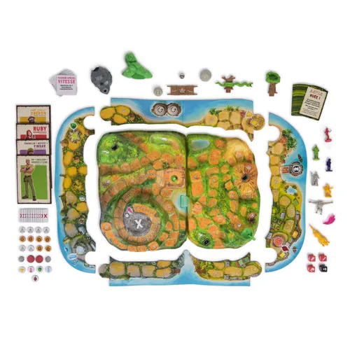 Games Jumanji Stampede Cooperative Board Game, 3D Adventure Game Based on the Action-Comedy Movie, Family Game Night for Kids and Adults Ages 8 & up