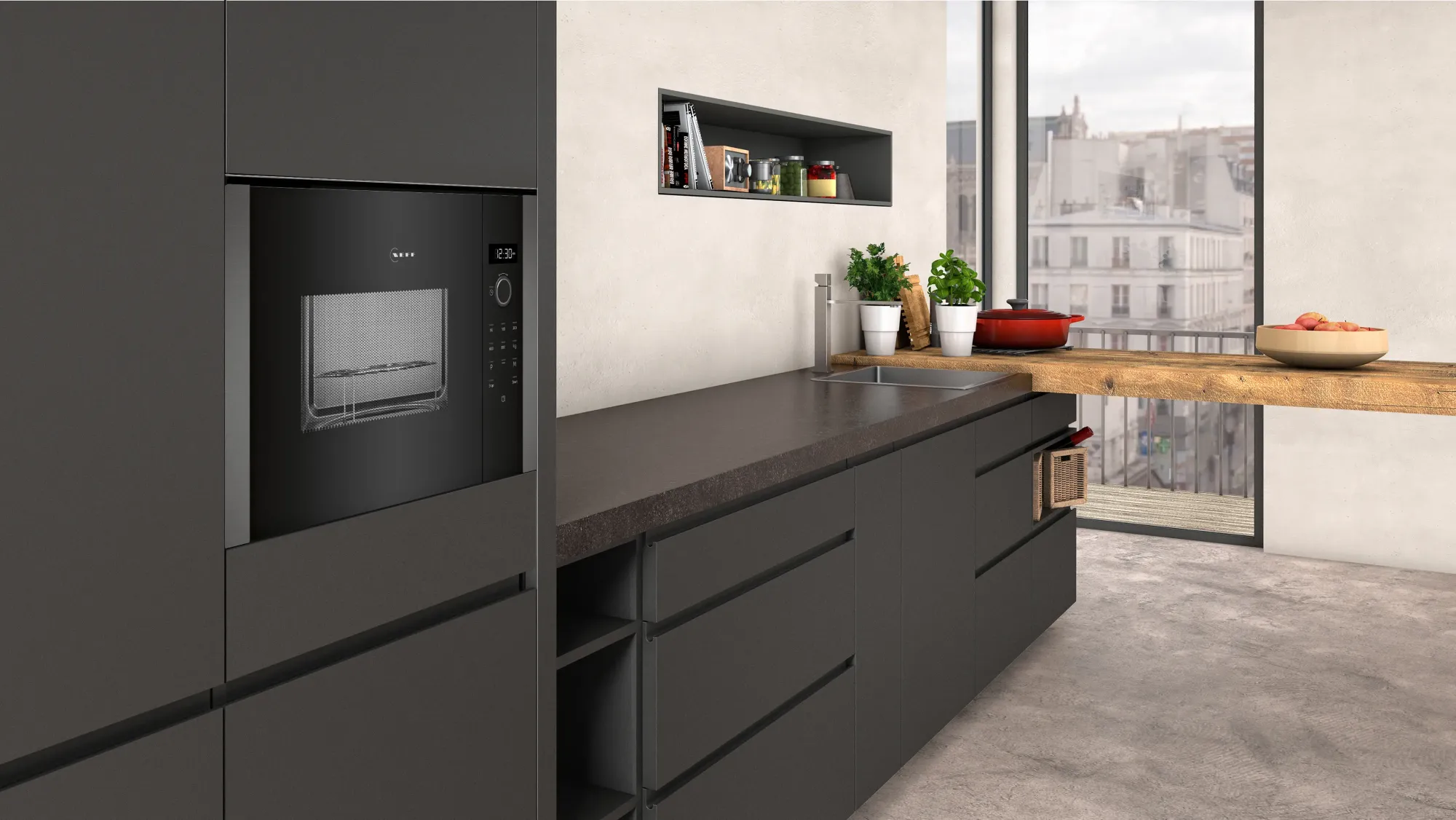 N 50 Micro-ondes encastrable avec gril Graphite-Grey HLAGD53G0